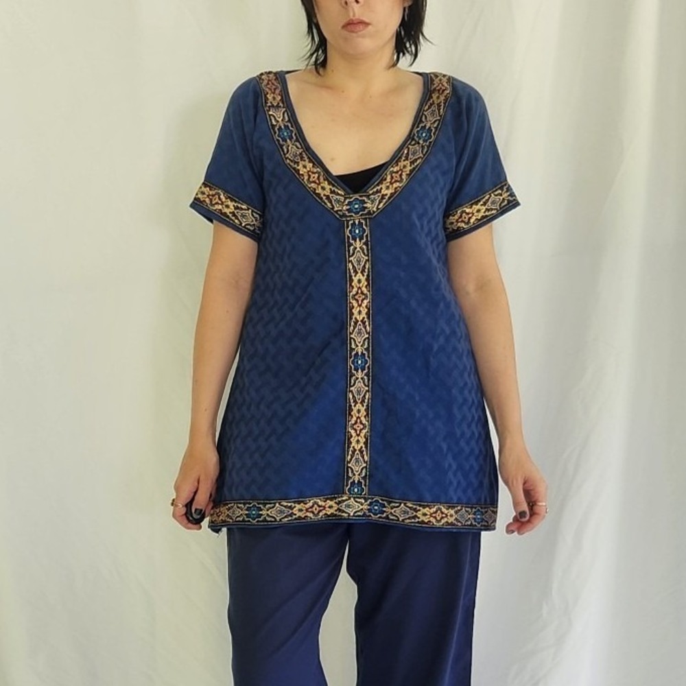 Vintage Blue Tunic Top